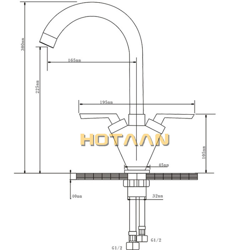 Brass Quality Guarantee double handle kitchen sink tap ,kitchen mixer,round swivel Kitchen