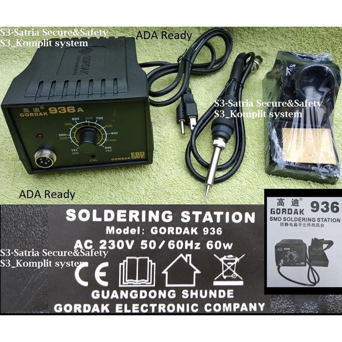 Gordak 936A Solder station 936 A soldering komponen IC SMD Laptop Hp TERBAIK