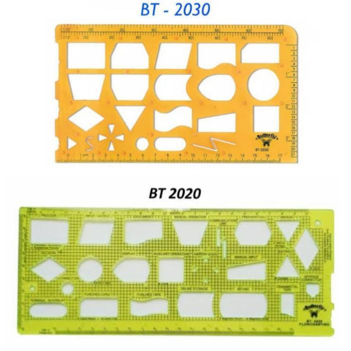 Terlaris Butterfly Bt2020 Bt2030 Flowchart Template Ruler Penggaris Flow Chart