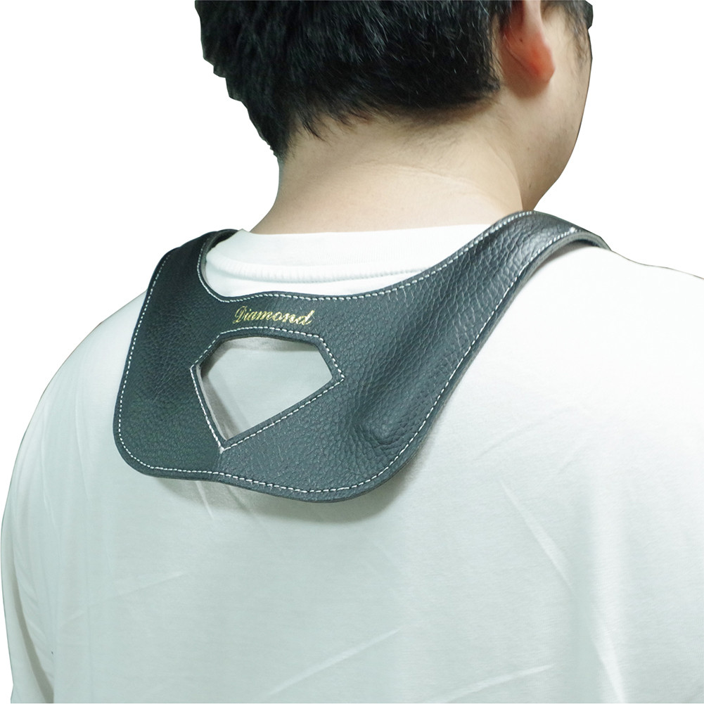 Saxophone Neck Strap Length Adjustable Leather Saxophone Lanyard Double Shoulder Harness Strap for