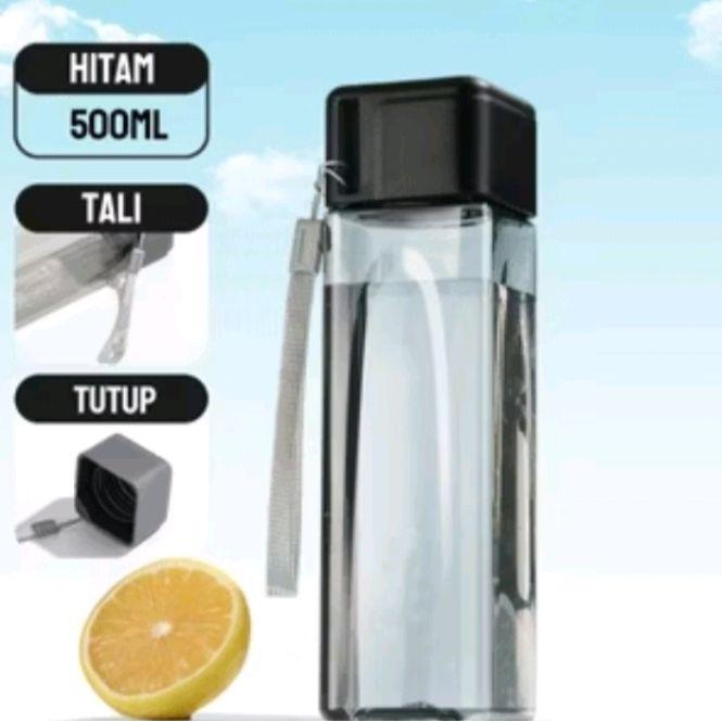 BOTOL MINUM PLASTIK KOTAK POLOS