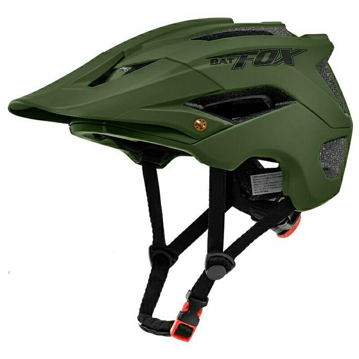HELM SEPEDA BATFOX + BRACKET GOPRO HELMET MTB ENDURO AM XC ARMY GREEN