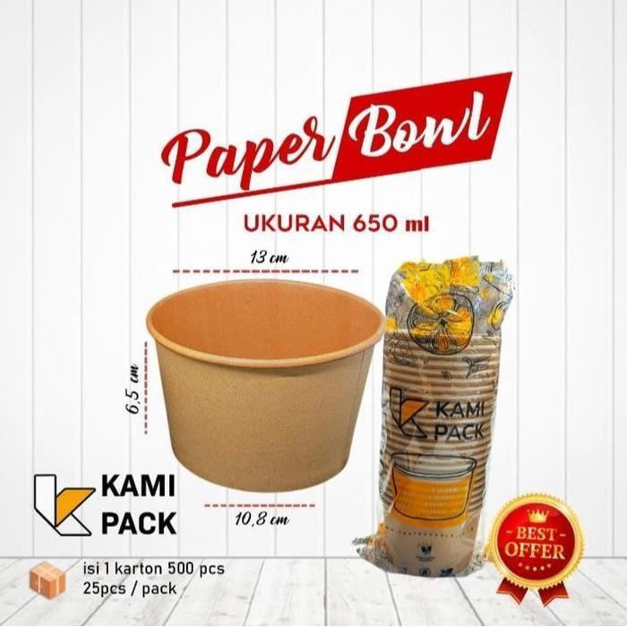 Paper Bowl Tebal 650Ml Isi 25 Pcs 650 Ml Mangkuk Mangkok Kertas Medan