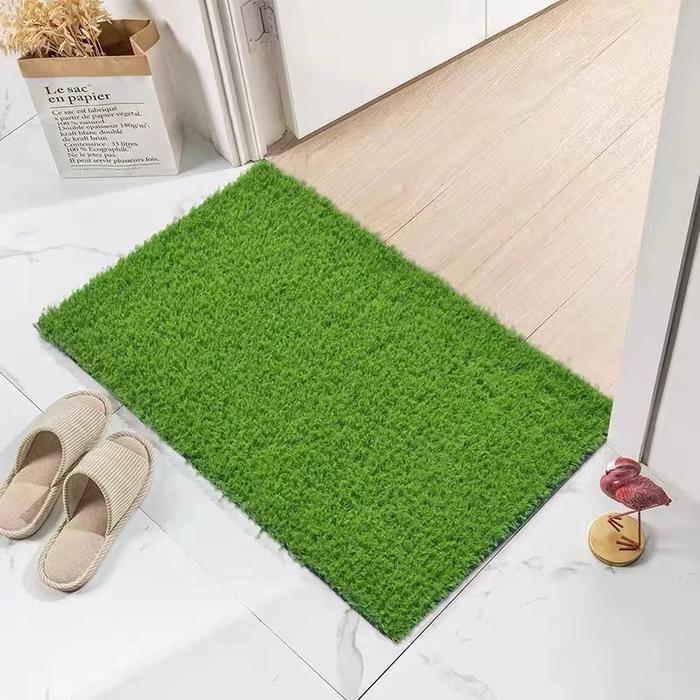 Karpet Rumput Karpet Luar Ruangan Hijau Keset Pintu Rumput Karpet Buatan 100cmX50cm rumput sintetis