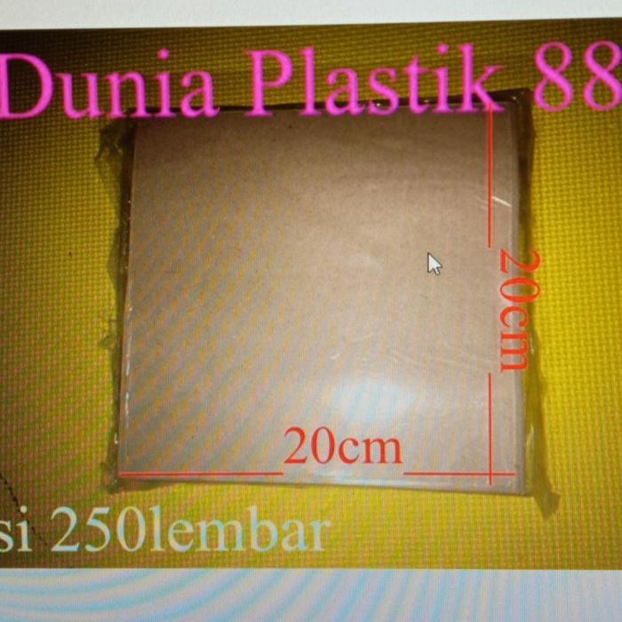 Isi 250lembar KERTAS NASI ALAS coklat kotak KECIL kotak piring tahan panas hygienis tidak berbau