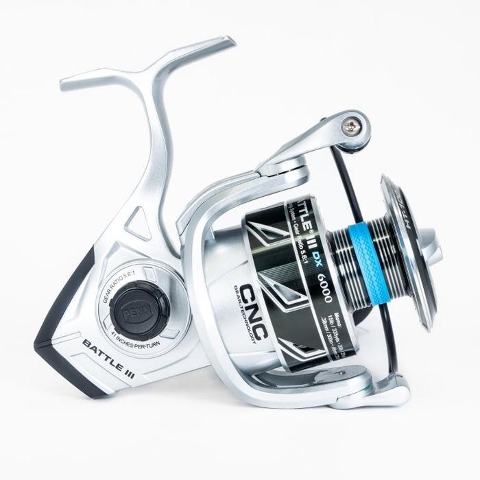 REEL SW SPINNING POWER HANDLE - REEL PENN BATTLE III & IV DX SERIES SILVER 4000 5000 6000 8000