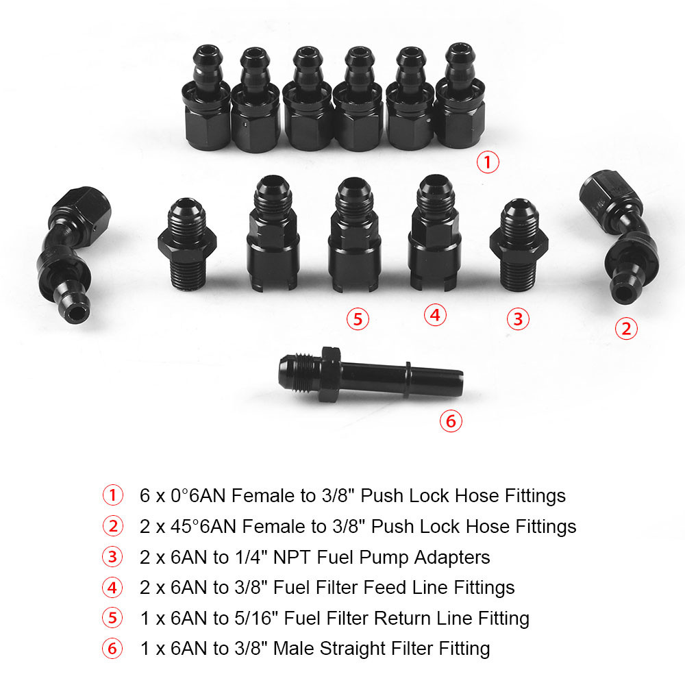 6AN 25 FOOT HIGH PRESSURE FUEL INJECTION HOSE AND FIITINGS KIT FOR C5 CRUISER CORVETTE FOR LS SWAP