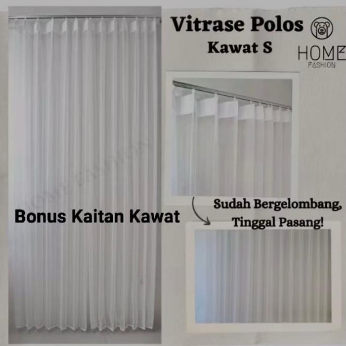 Gorden Vitrase Daleman Polos Putih Ada Tiga Variasi Model Model Ring, Model Serut ,Model Plisket