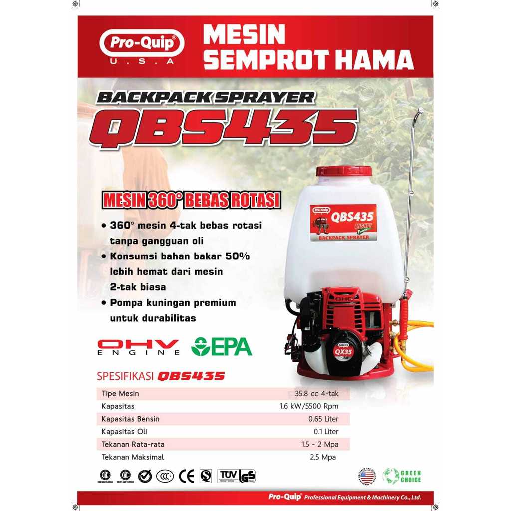 mesin semprot hama 4tak / semprotan hama menggunakan mesin 4tak pro quip QBS435