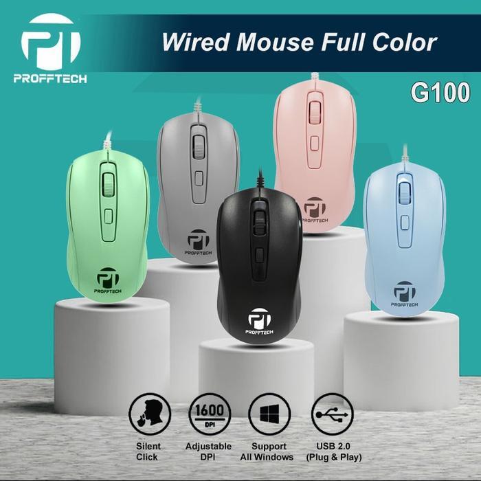 Mouse Wired Silent click Full Color PROFFTECH G100