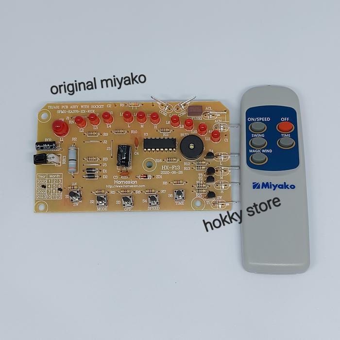 Modul PCB dan remot Kipas Angin Miyako Original TJR 101 KAW 1689 RC