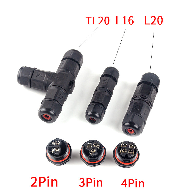 IP68 waterproof connector assembly type wire and cable quick connector 2/3/4/PIN outdoor LED lightin
