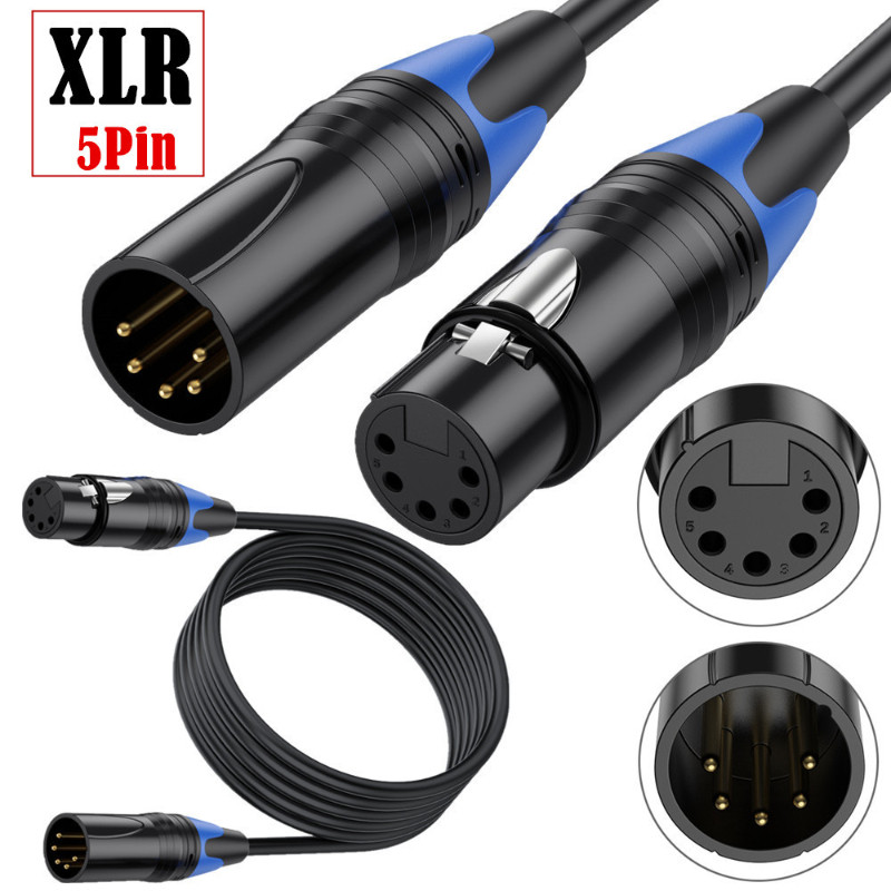5Pin XLR Male to Female Extension Cable Cord 5 needle 5 hole Dmx Dmx512 Male Female Adapter Cable Li