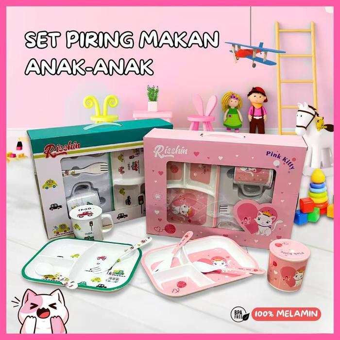COD(SNI) Peralatan Makan Anak Set 4-Piece/Gift Box/Melamin/Hampers/Piring Bayi Baby/BPA