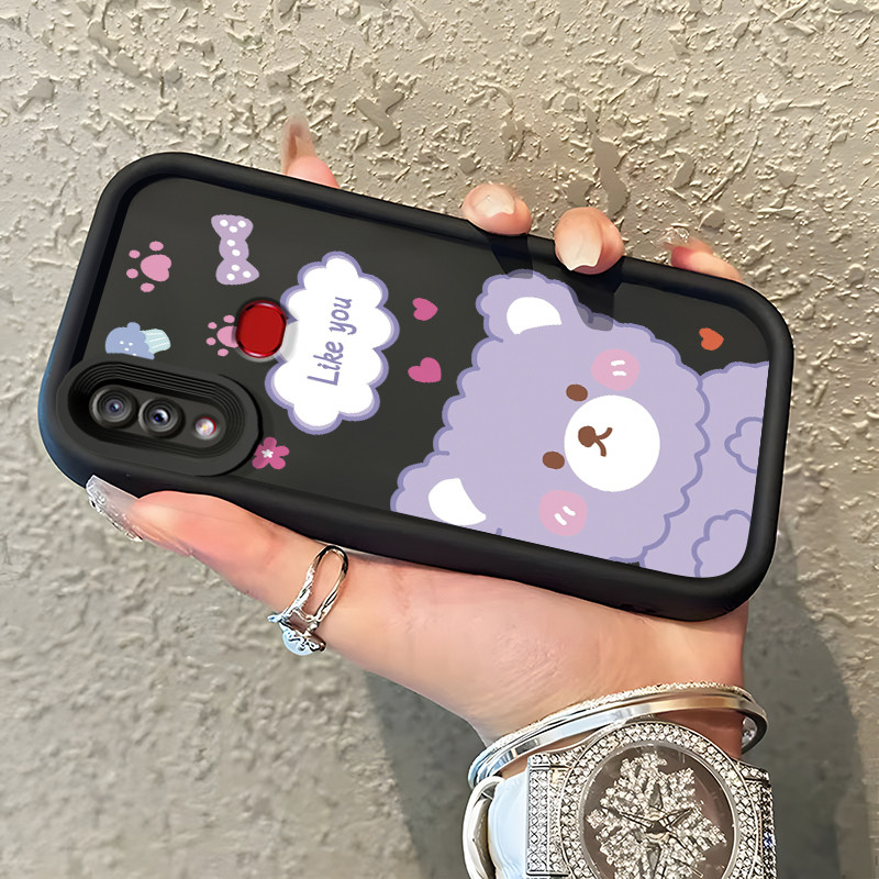 Casing Hp Samsung Galaxy A10s M01s A10 M30s M21 Case soft little bear Purple Kasing silikon Cesing m