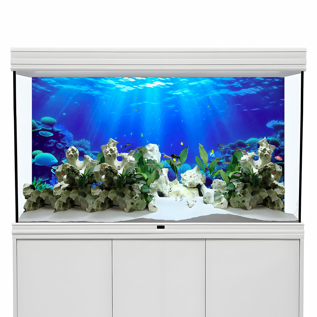 Coral ParadiseFish tank background painting, Aquarium sticker,Reptile tank stickerFront