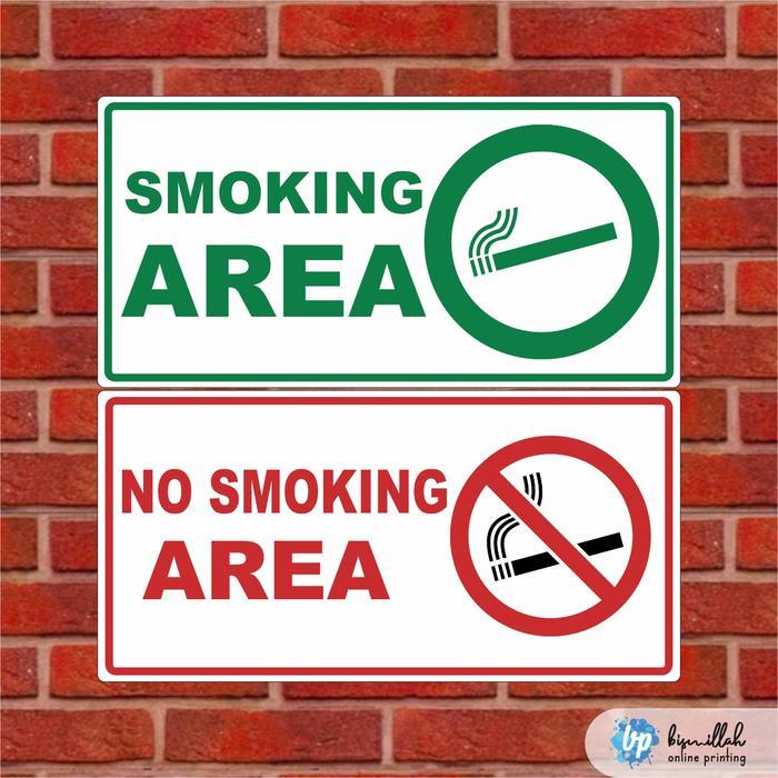 Akrilik No Smoking  Smoking Area Print UV