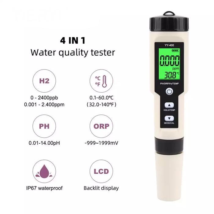 Yy-400 4In1 Ph/Orp/H2/Temperature Hydrogen Ion Concentration Tester Yy400