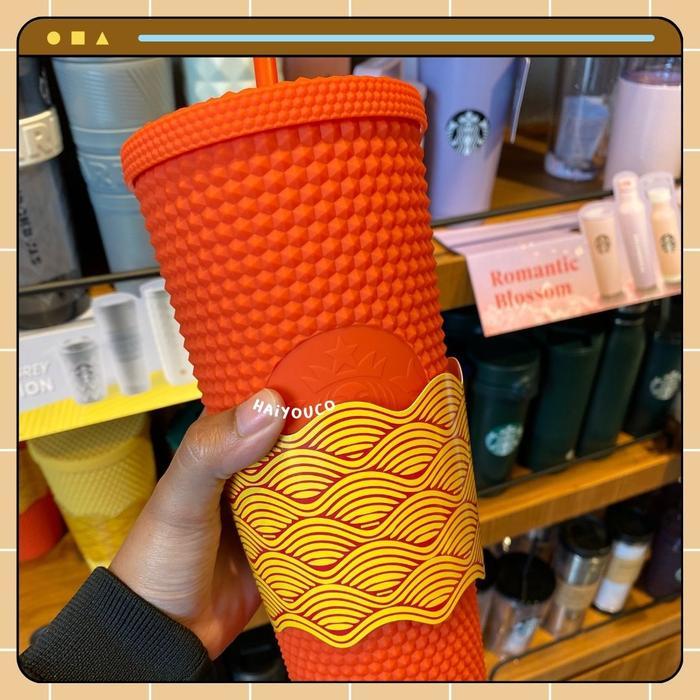 Tumbler Starbucks Winter Chinese New Year 2023 Studded Bling Cup / Tumbler Studded Bling Cup Orange