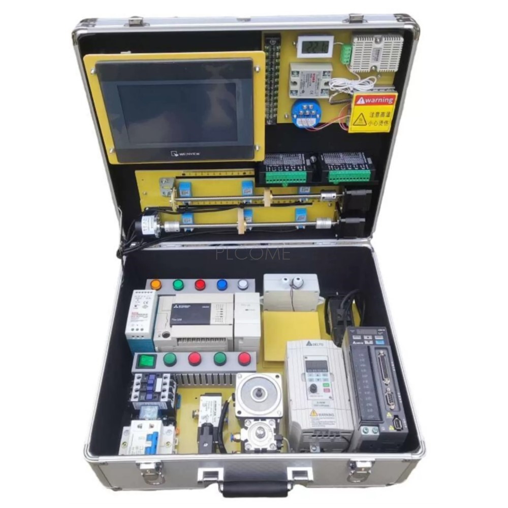JUAL  Customized FX3U PLC Training Kit Test Practice Box Learning HMI Touch Screen Programming Teach