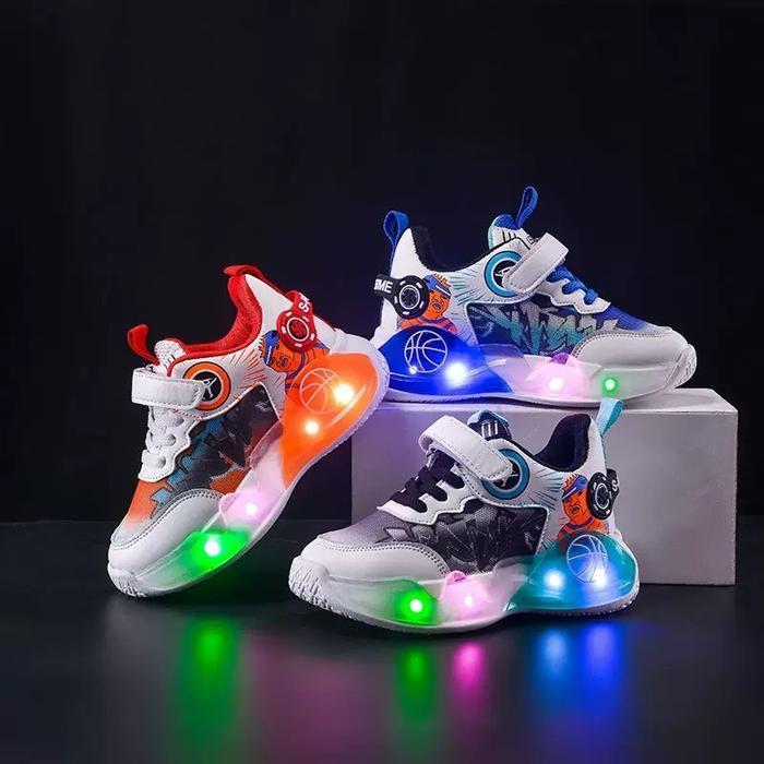 IFans Sepatu Led Anak Laki Laki Sepatu Kasual Sepatu Anak Cowok Led Olahraga Sepatu Lampu Anak Laki