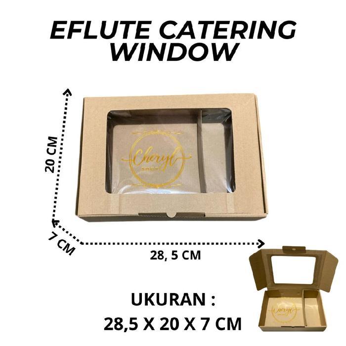(10 DOS) DOS / DUS KUE EFLUTE CATERING WINDOW & EFLUTE CATERING POLOS Karton Box Kotak Hampers