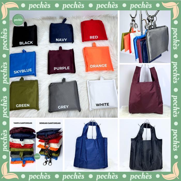 SALE TAS BELANJA LIPAT PARASUT POLOS 6 WARNA UKURAN JUMBO TERMURAH