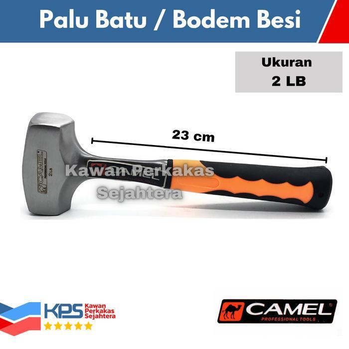 Camel Palu Batu Besi Gagang Fiber 2 Lb (1 Kg) Palu Bodem 2Lb