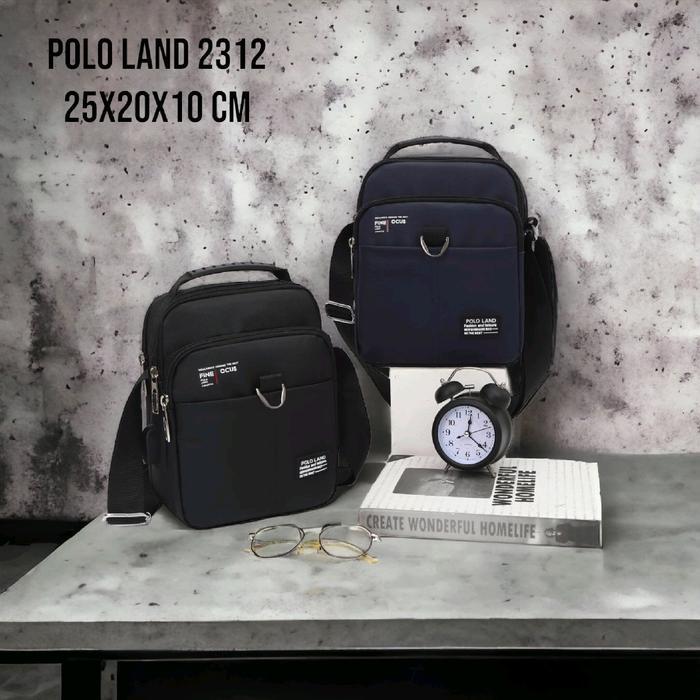 New Polo Land Tas Selempang Pria Wanita Bahan Anti Air USB