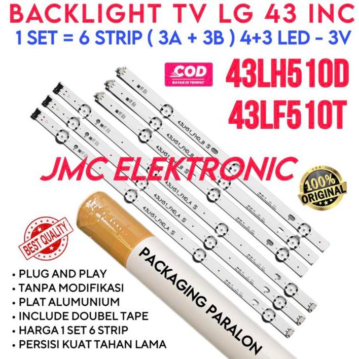 TERLARIS BACKLIGHT TV LED LG 43 INCH 43LH510D 43LF510T 43LH510 43LF510 LAMPU BL SALE