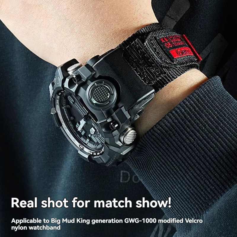 for Casio G-SHOCK mudmaster GWG-1000/GB series sports mountaineering nylon canvas watch strap for