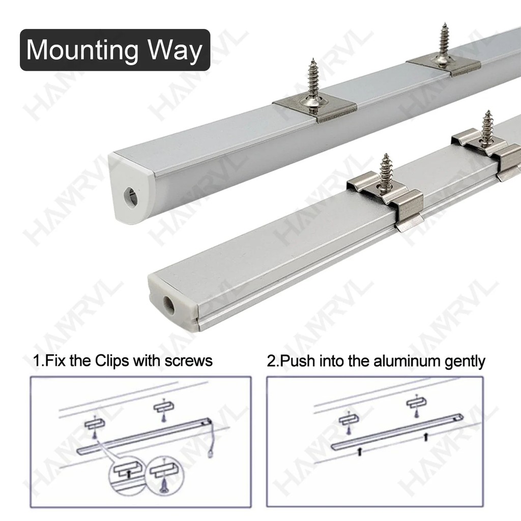 2M/1M Black LED Aluminum Channel V/U/YW for Led Strip Black Milky Cover, Aluminium Profile LED Bar