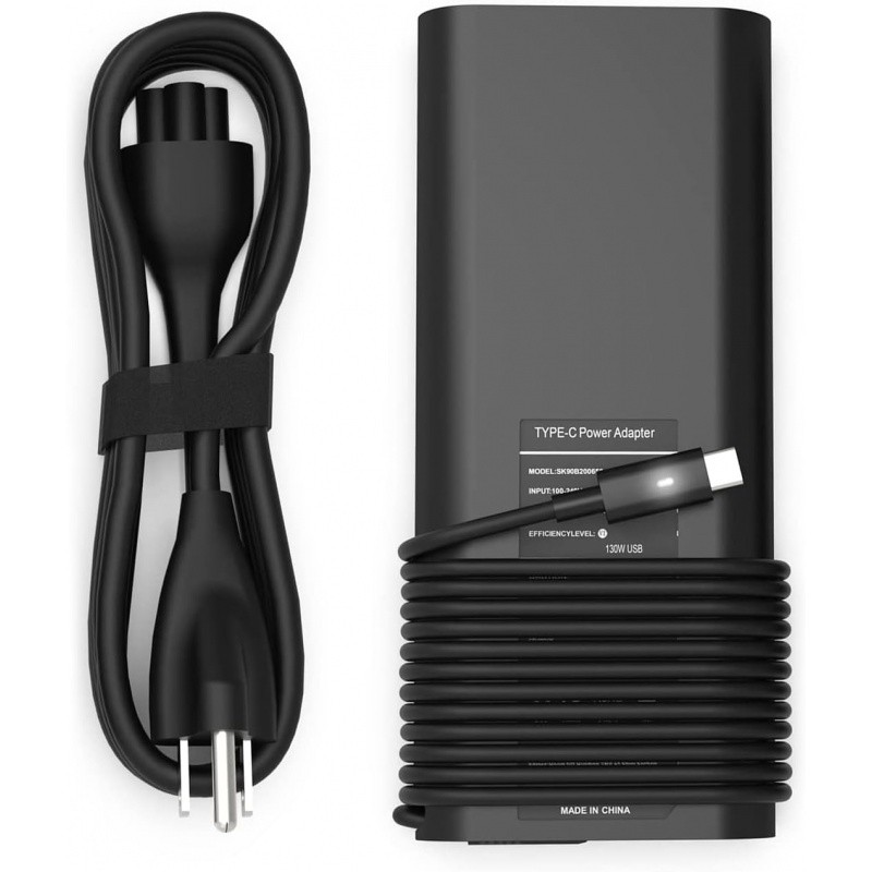 130W USB C type C adapter laptop charger compatible with Dell XPS 15 2in1 9575 precision 5530 2in1