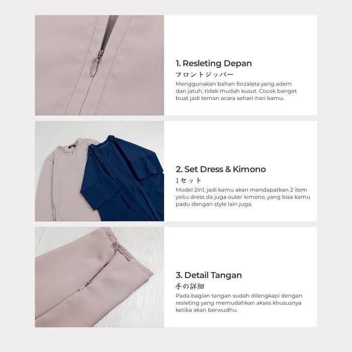 Mininos Yuki Set Kimono Setelan Gamis Outer Japan Style Terbaru