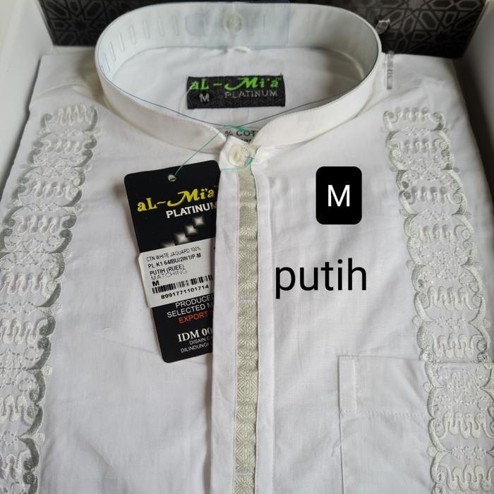 Baju Koko Pria Al Mia Almia Platinum Putih Lengan Pendek Original Fash
