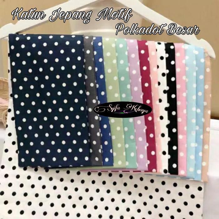 Kain Katun Jepang Motif - Polkadot Besar. Katun Jepang Tokai Senko