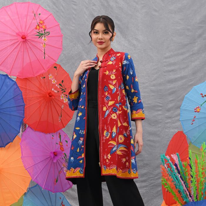 Nona Rara - Cindy Dress Tulis Betawi D0539, Dress Kerja Batik Wanita Modern