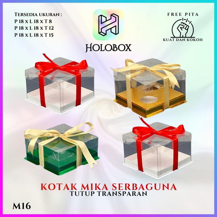 Cake Box Kotak Kue Mika Transparan Dus Hadiah - Tutup Mika / M16