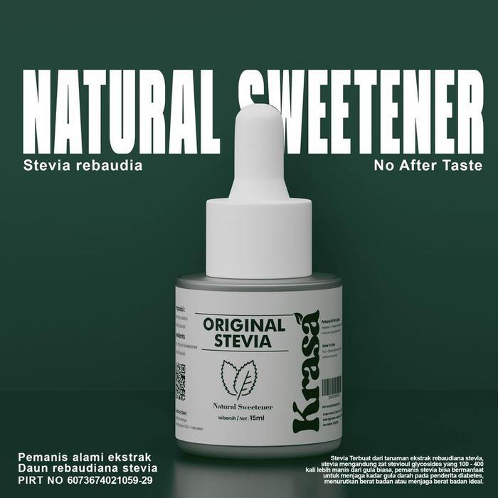 Krasa Stevia - Pemanis Alami Tanpa Gula - 15Ml Cair Zero Gula Kalori Lemari Stevia Pemanis (Halal &
