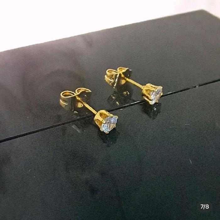 Anting Tusuk Titanium Motif Bunga Mawar Terbaru Anti Luntur Earrings