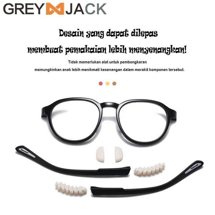ORIGINAL Grey Jack Kacamata Anak Antiradiasi Blueray Lepas Pasang New 811 READY STOCK