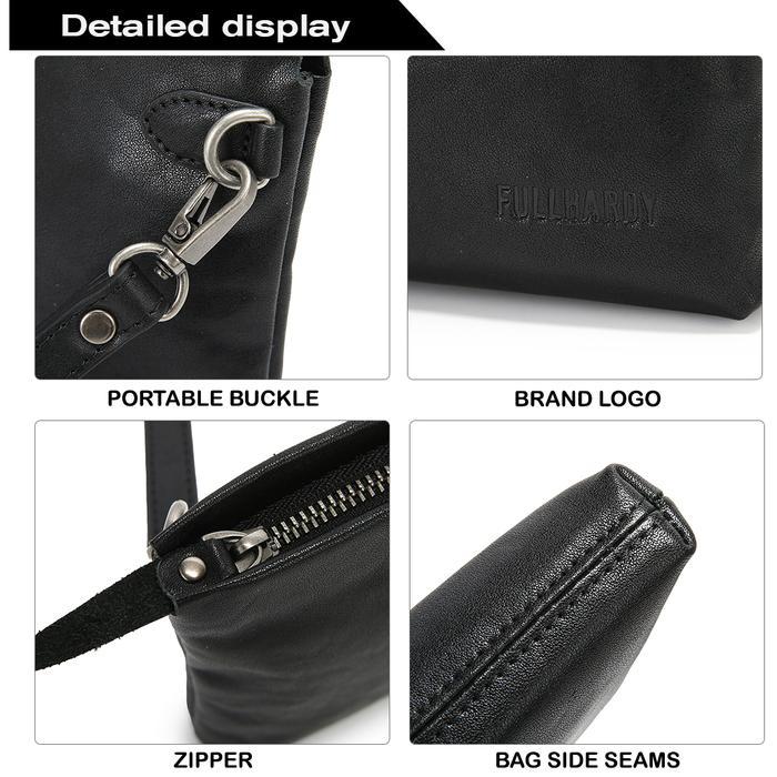 Clutch Pria Tas Genggam Pouch Kulit Fullhardy Blck 8158 Bl