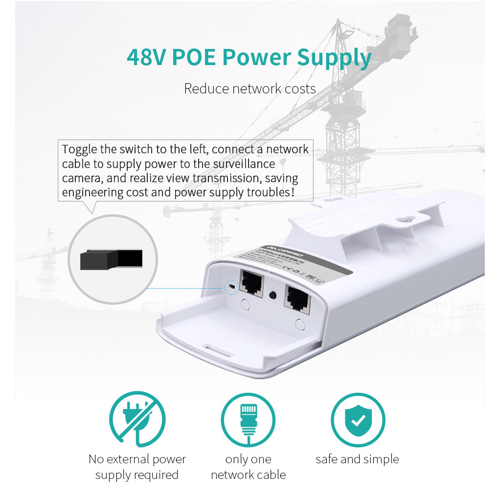 COMFAST 3-5KM Outdoor WiFi Bridge Long Rang Network Monitoring CPE p to p WIFI Signal Extender