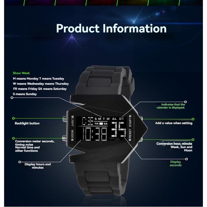 Jam Tangan Digital Couple Kalender Jam Alarm Jam Alarm Kaca Dial Tidak Beraturan Jam Tangan Watches