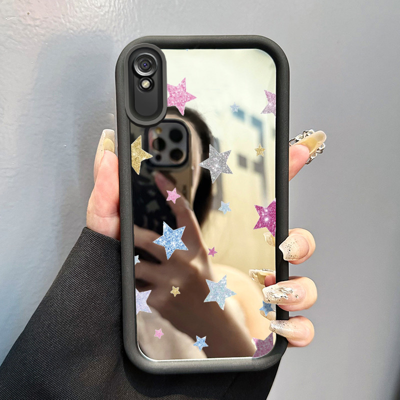 Casing Hp Xiaomi Redmi 9A Redmi 9i Redmi 9T Redmi 9 Power Case Bintang glitter warna-warni Mirror Ka