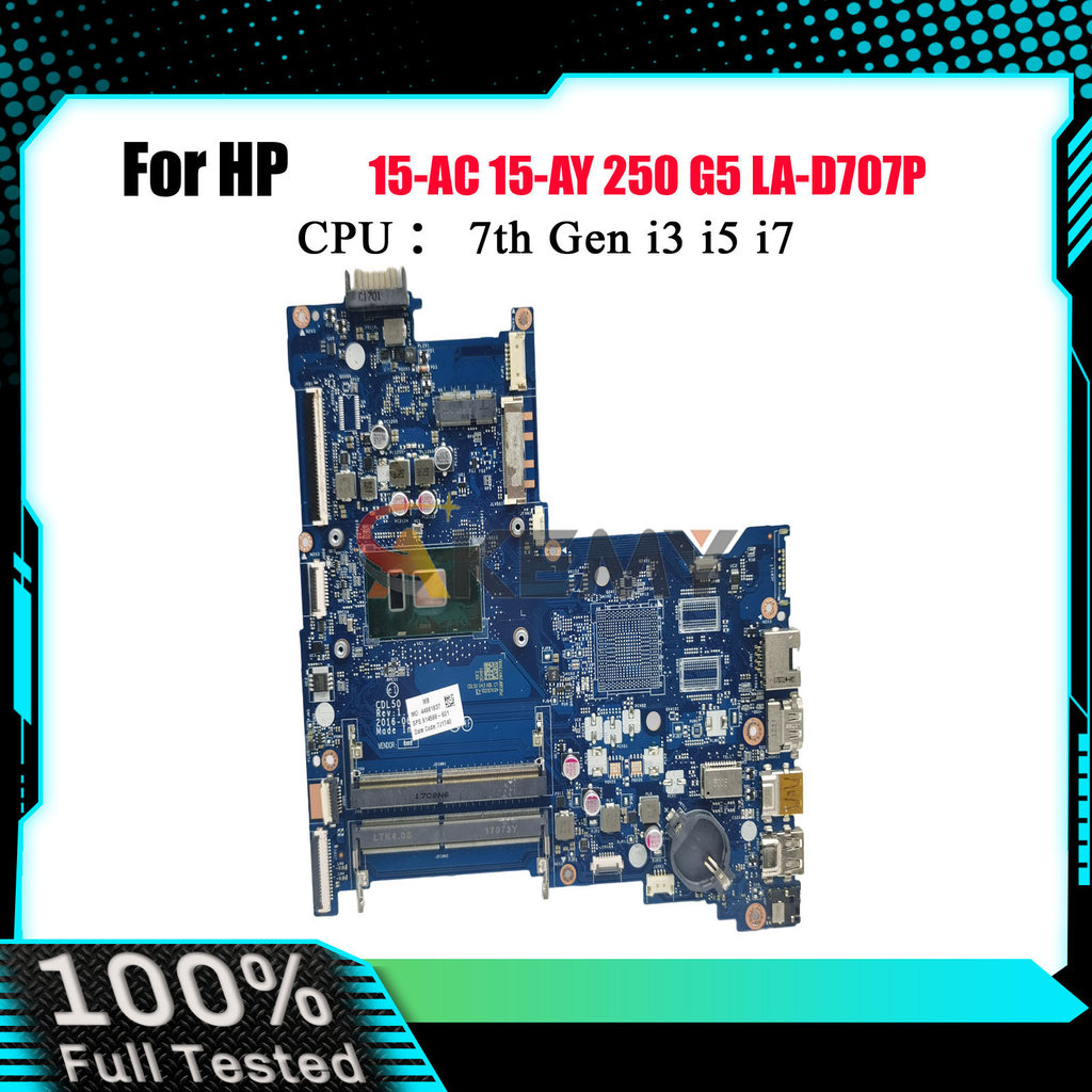 LA-D707P Laptop Motherboard For HP Pavilion 15-AY With i3 i5 i7 7th Gen CPU UMA 914598-601