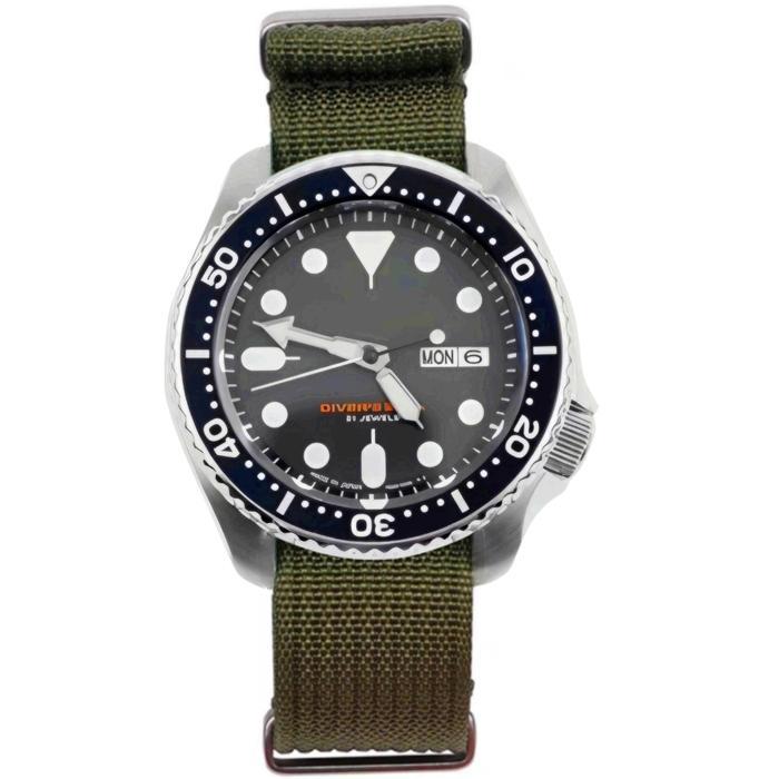 Tali Jam Tangan Seiko SKX SRPD 22mm Replacement Nato Strap Kanvas Seiko 7022.22