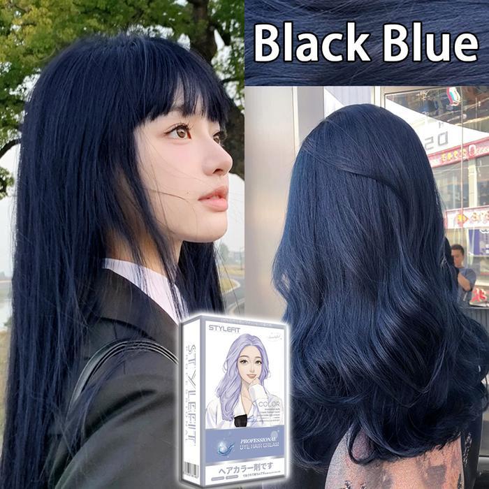 Black Blue Pewarna Rambut Penghitam Rambut Permanen Tanpa bleaching Cat Rambut Hair Color Warna