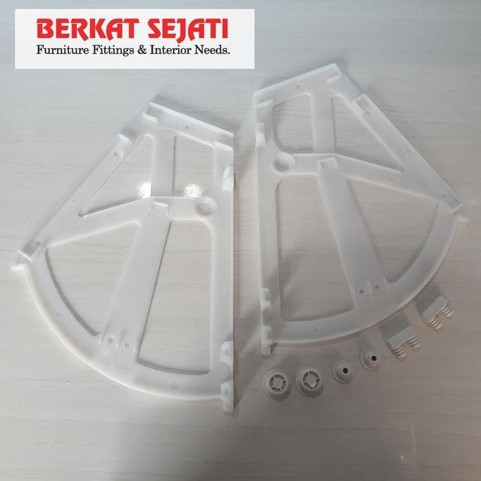 Bracket Fitting Engsel Lemari Rak Sepatu Putar 2 Susun Hitam Plastik .