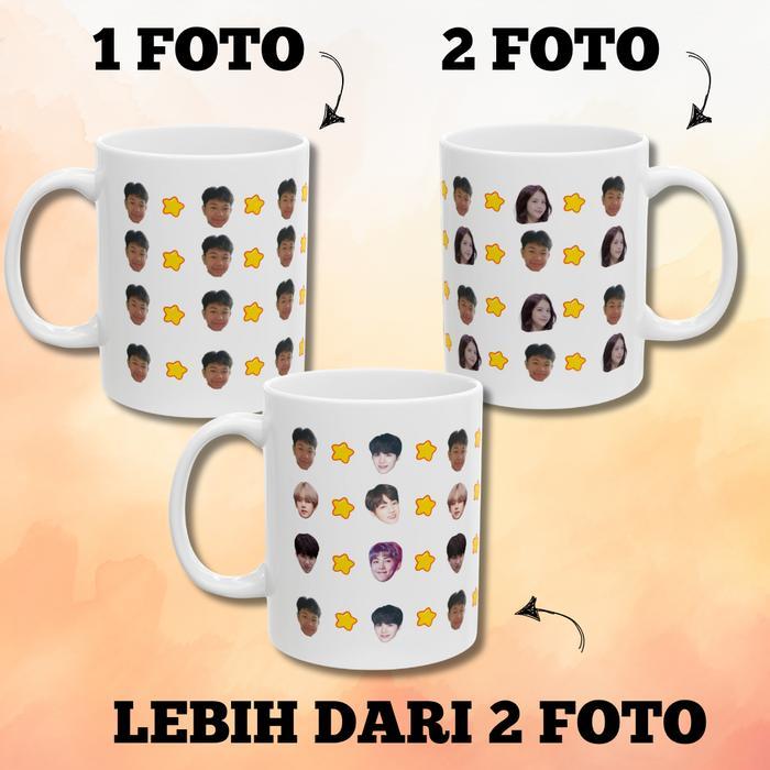 Mug Gelas Murah Gelas Mug Custom Wajah Muka Aesthetic Kualitas Import Tebal SNI Mug Keramik Premium